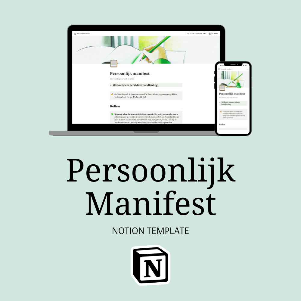 Nieuw POM-product: Notion template voor je persoonlijke manifest